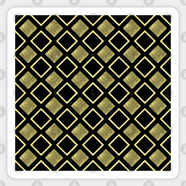 Black and Gold Diamonds Sticker by MettaArtUK